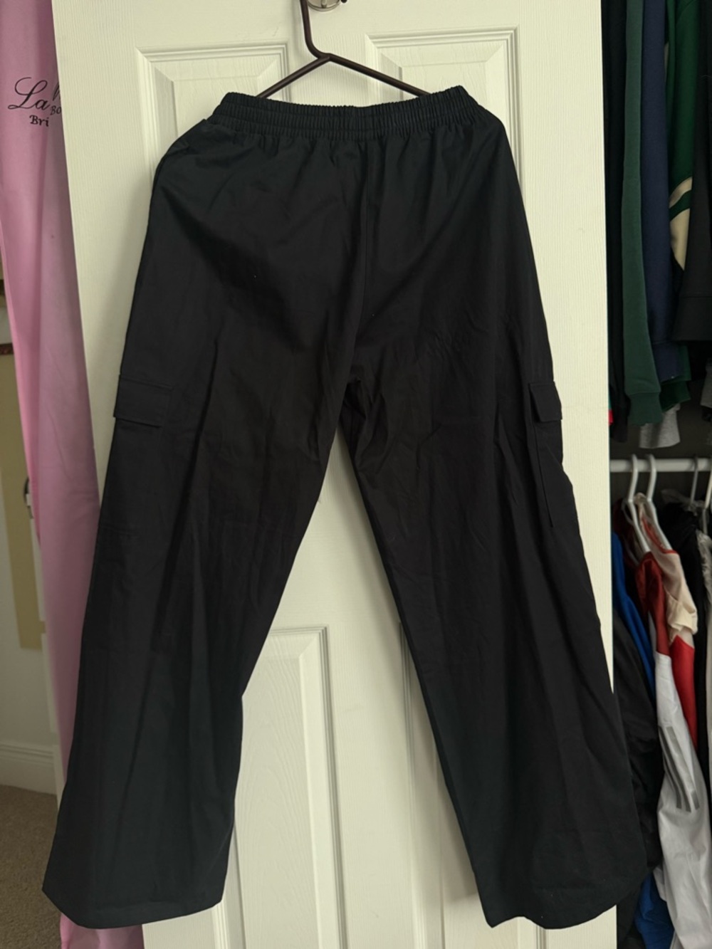 Gymshark Black Cargo Pants with Elastic Waistband